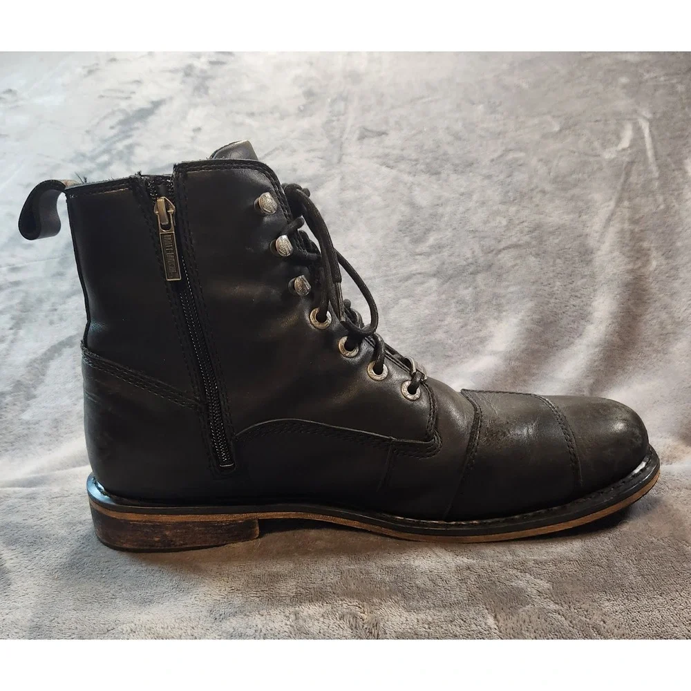 Harley Davidson Boots Mens 12 Black  Leather Clancy Waterproof Motorcycle D96159